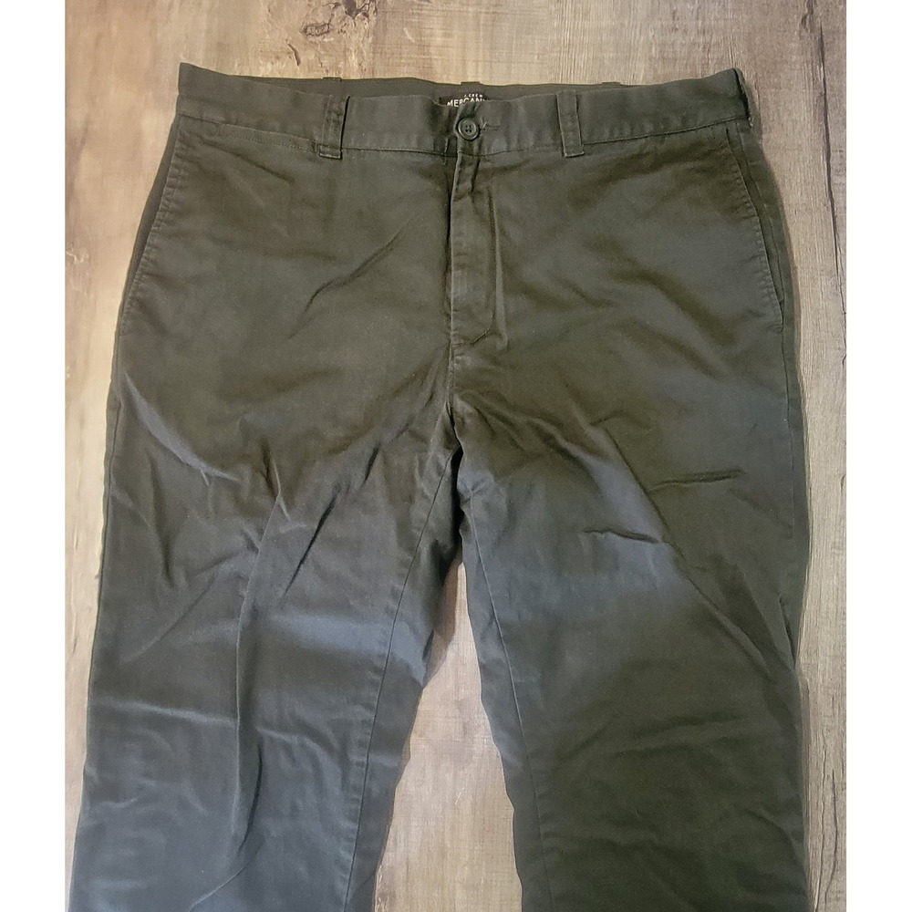 J.Crew Mercantile Flex Chino Pants Mens 36x36 Olive Green Plaid Lined J7620